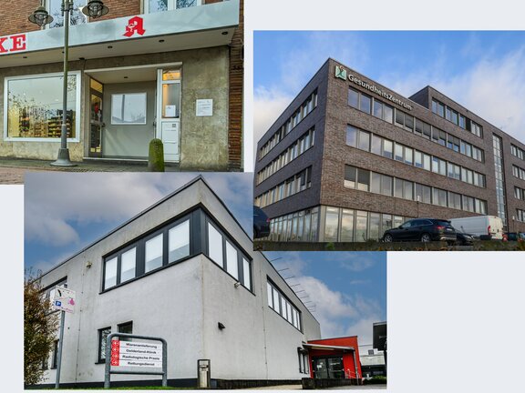 Collage der drei MVZ Praxen